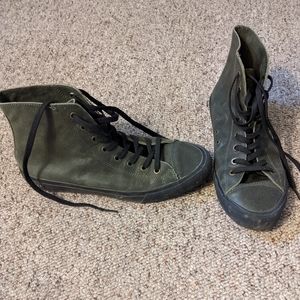 Leather high-top sneakers